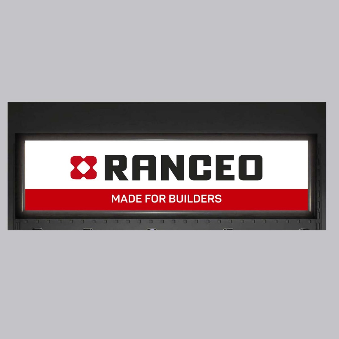 RANCEO - POS - lysskilt - Topskilt til butik reolsystem - B2B