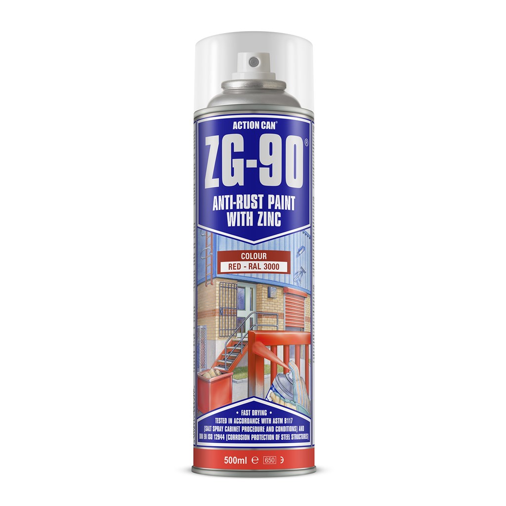 ACTION CAN ZG-90 500 ML - ANTI RUST PAINT RED